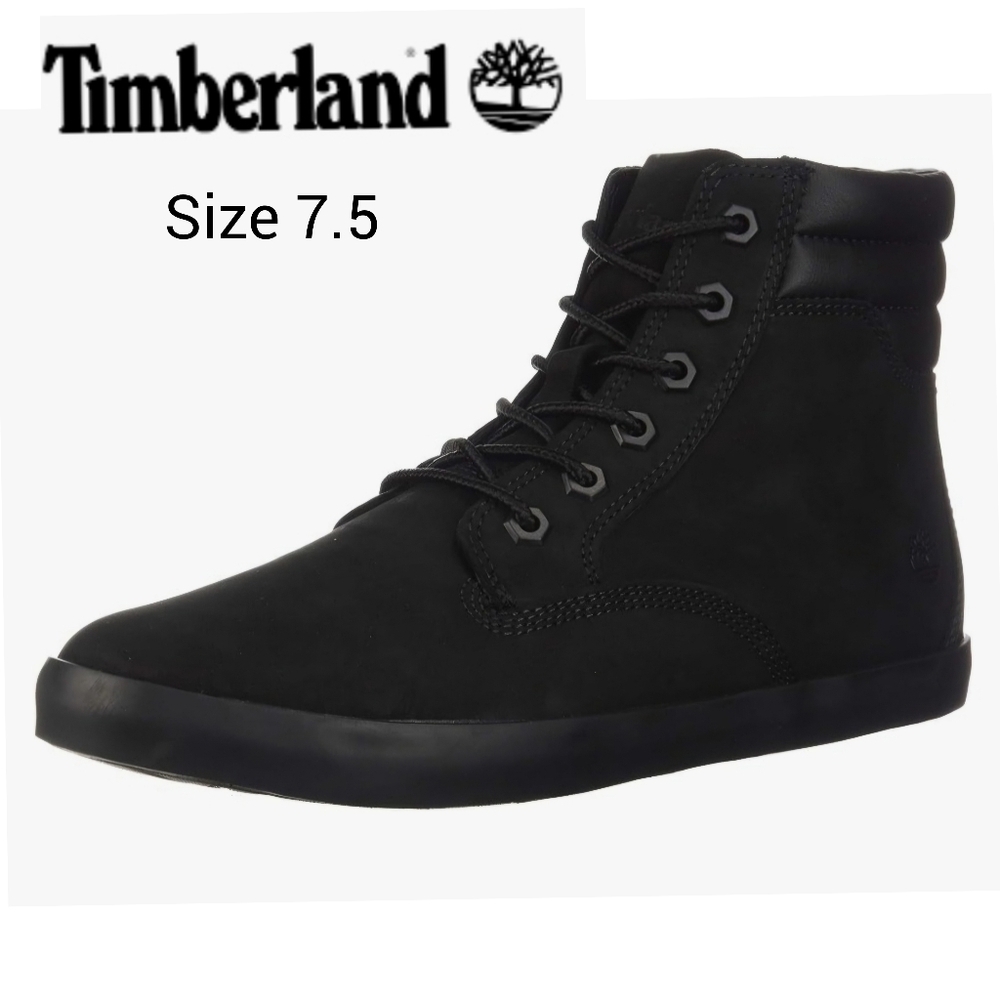 Timberland Women's Black Suede High Top Sneaker Boots Size 7.5 Lace Up Casual